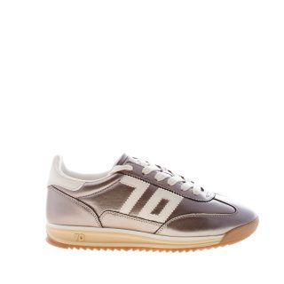 BACK 70 donna sneaker Jogger in nappa metallizzata ARGENTO più bianco