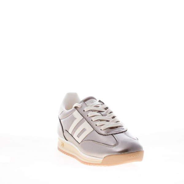 BACK 70 donna sneaker Jogger in nappa metallizzata ARGENTO più bianco - immagine 2