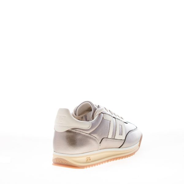 BACK 70 donna sneaker Jogger in nappa metallizzata ARGENTO più bianco - immagine 3