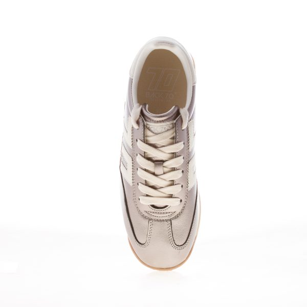 BACK 70 donna sneaker Jogger in nappa metallizzata ARGENTO più bianco - immagine 5
