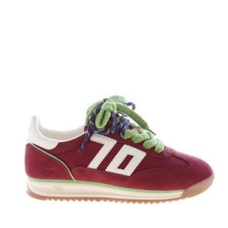 BACK 70 donna sneaker Jogger in nylon e camoscio WINE BUTTER