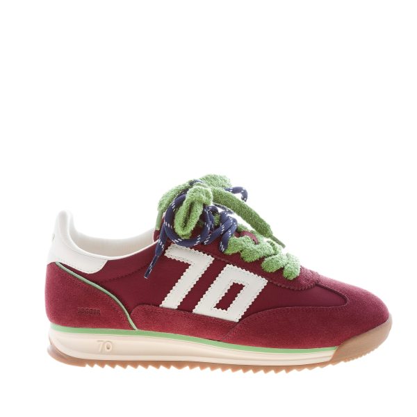 BACK 70 donna sneaker Jogger in nylon e camoscio WINE BUTTER