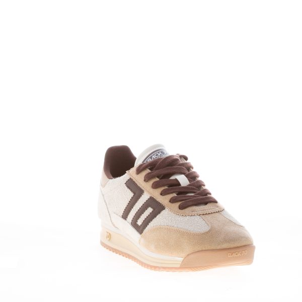 BACK 70 uomo sneaker Jogger in camoscio graffiato GHIACCIO e CAMEL più coffee - immagine 2