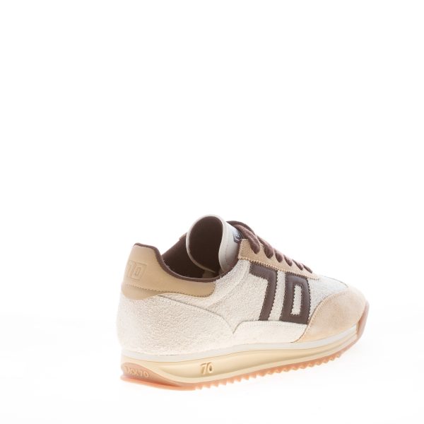 BACK 70 uomo sneaker Jogger in camoscio graffiato GHIACCIO e CAMEL più coffee - immagine 3