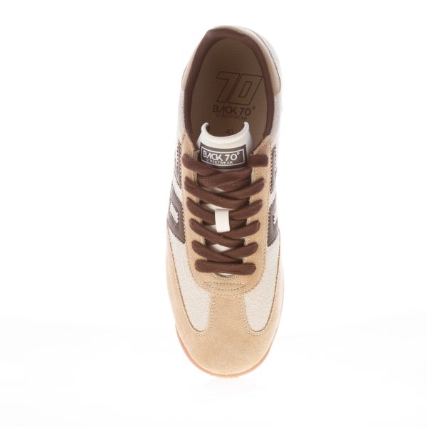 BACK 70 uomo sneaker Jogger in camoscio graffiato GHIACCIO e CAMEL più coffee - immagine 5