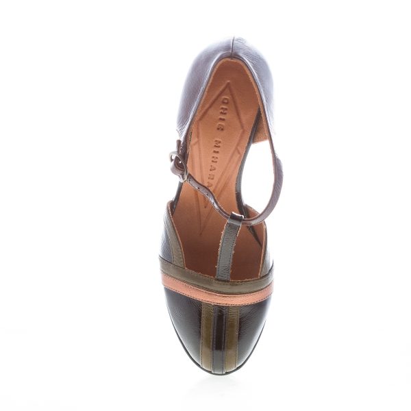 CHIE MIHARA donna decolletè T-Strap Ditora in pelle lucida e laminata MULTICOLORE. Tacco 7 cm - immagine 5
