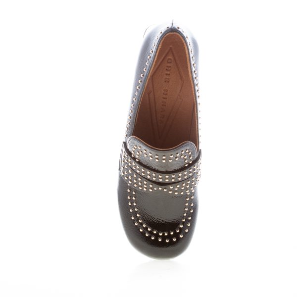 CHIE MIHARA donna mocassino Muleah in vernice NERO con borchie. Tacco 5,5 cm - immagine 5