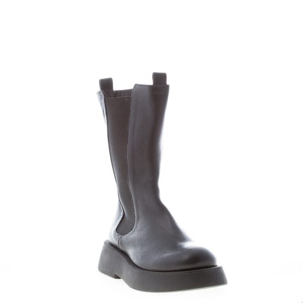 ERNESTO DOLANI donna tronchetto elasticizzato Rock in pelle NERO. Tacco 4 cm - immagine 2
