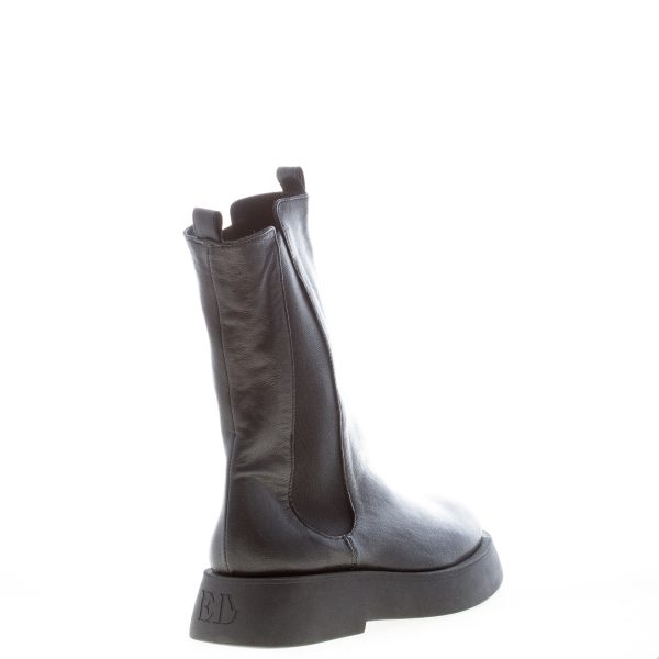 ERNESTO DOLANI donna tronchetto elasticizzato Rock in pelle NERO. Tacco 4 cm - immagine 3