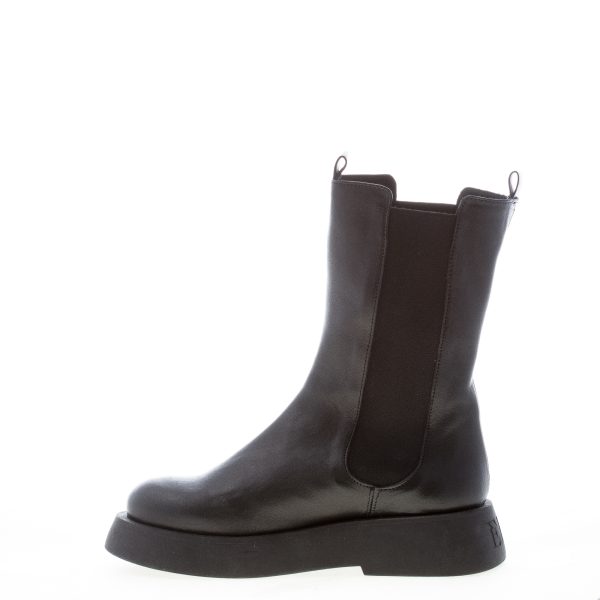ERNESTO DOLANI donna tronchetto elasticizzato Rock in pelle NERO. Tacco 4 cm - immagine 4