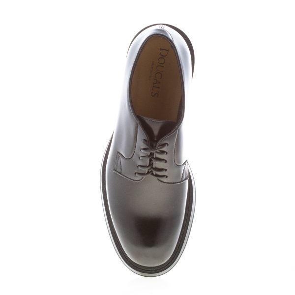 DOUCAL'S uomo scarpa derby in pelle spazzolata NERO. Suola gomma - immagine 5