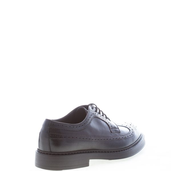 DOUCAL'S uomo scarpa derby brogues in pelle TESTA DI MORO. Suola gomma - immagine 3