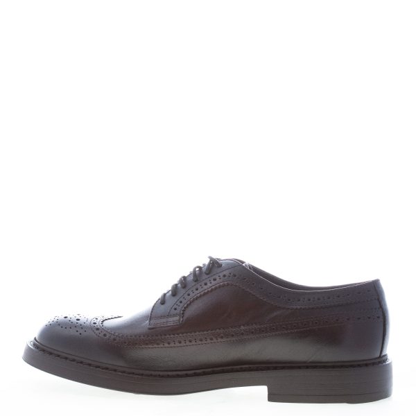 DOUCAL'S uomo scarpa derby brogues in pelle TESTA DI MORO. Suola gomma - immagine 4