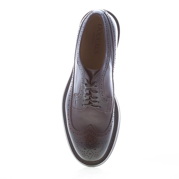 DOUCAL'S uomo scarpa derby brogues in pelle TESTA DI MORO. Suola gomma - immagine 5