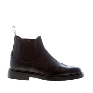 DOUCAL'S uomo stivaletto elaticizzato in pelle NERO con coda di rondine. Suola gomma