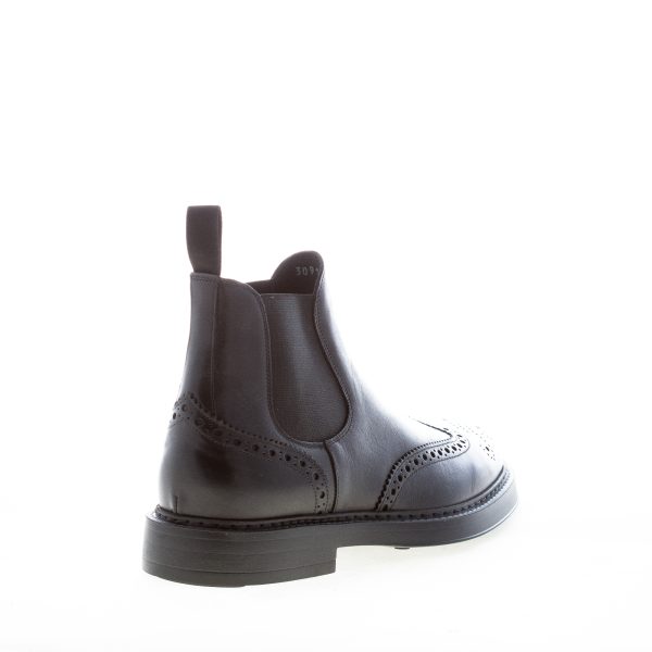DOUCAL'S uomo stivaletto elaticizzato in pelle NERO con coda di rondine. Suola gomma - immagine 3