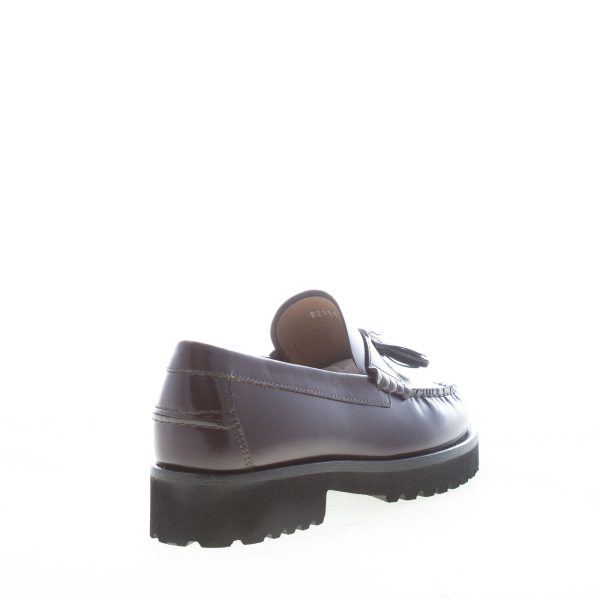 ENRY HOBB'S donna mocassino artigianale in pelle semilucida BORDEAUX con nappine. Suola gomma - immagine 3