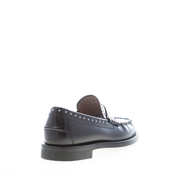 ENRY HOBB'S donna mocassino college in pelle semilucida NERO con borchie - immagine 3
