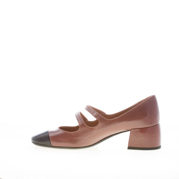ROBERTO FESTA donna scarpa Mayjane in naplak ROSA ANTICO e nero. Tacco 4,5 cm - immagine 4