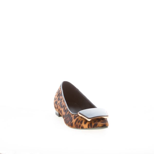 ROBERTO FESTA donna ballerina in calf hair leopardo MIELE. Suola cuoio - immagine 2