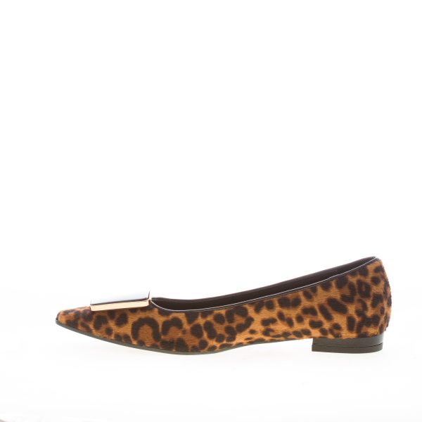 ROBERTO FESTA donna ballerina in calf hair leopardo MIELE. Suola cuoio - immagine 4