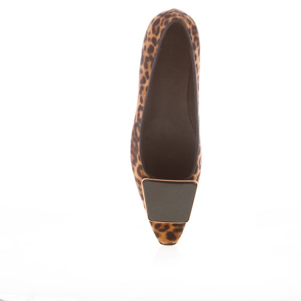 ROBERTO FESTA donna ballerina in calf hair leopardo MIELE. Suola cuoio - immagine 5