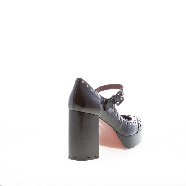 ROBERTO FESTA donna scarpa Mayjane platform in pelle NERO più ecrù. Tacco 9 cm - immagine 3