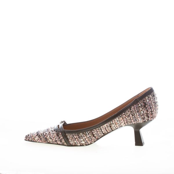 ROBERTO FESTA donna decolletè in tessuto bouclè ROSA NERO. Tacco 5 cm - immagine 4