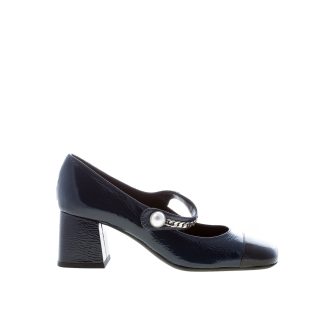 ROBERTO FESTA donna scarpa Mayjane in naplak BLU NAVY e nero. Tacco 5,5 cm