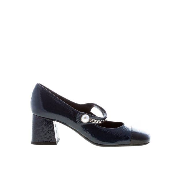 ROBERTO FESTA donna scarpa Mayjane in naplak BLU NAVY e nero. Tacco 5,5 cm