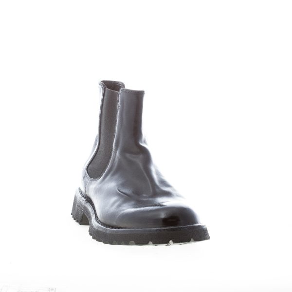 GREEN GEORGE uomo stivaletto Beatles in pelle bottalata NERO. Suola gomma - immagine 2