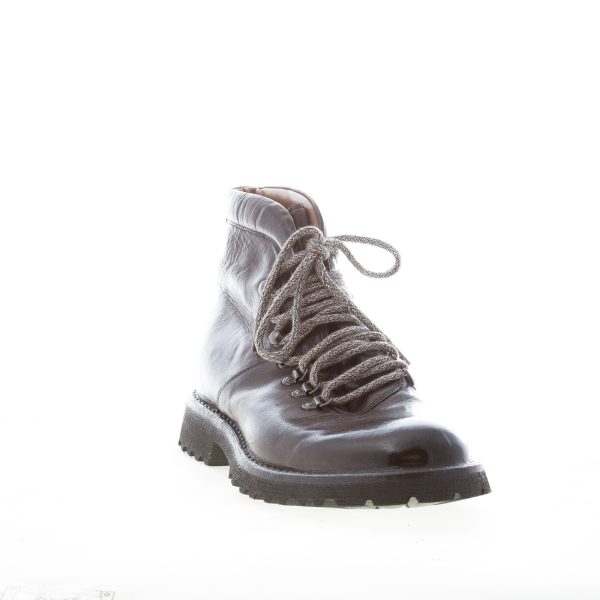 GREEN GEORGE uomo scarponcino stile trekking in pelle lavata MARRONE. Suola in gomma - immagine 2