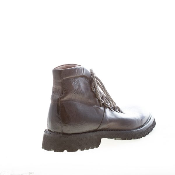 GREEN GEORGE uomo scarponcino stile trekking in pelle lavata MARRONE. Suola in gomma - immagine 3