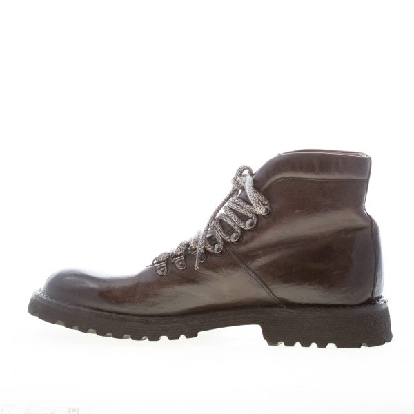 GREEN GEORGE uomo scarponcino stile trekking in pelle lavata MARRONE. Suola in gomma - immagine 4