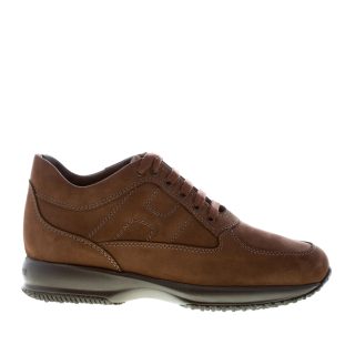 HOGAN uomo Interactive sneaker in nabuk MARRONE PALISSANDRO