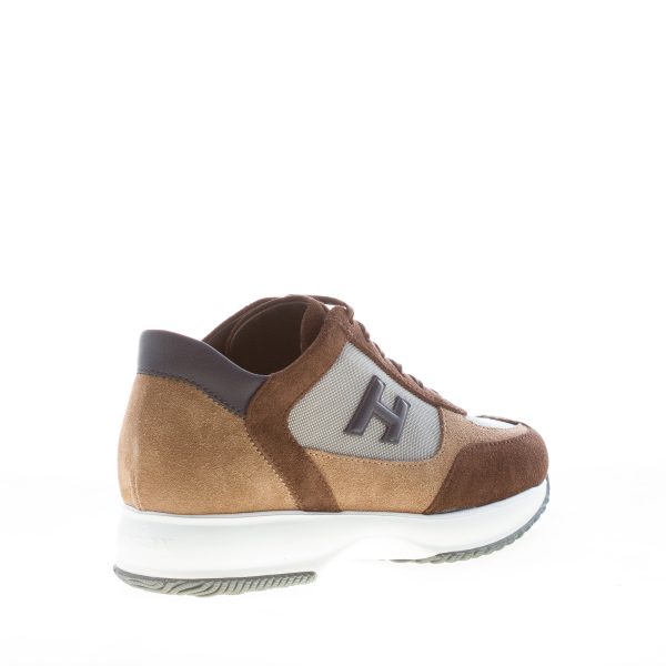 HOGAN uomo Interactive sneaker in camoscio MARRONE e tessuto GRIGIO - immagine 3