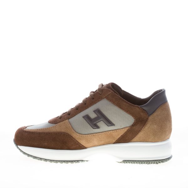 HOGAN uomo Interactive sneaker in camoscio MARRONE e tessuto GRIGIO - immagine 4