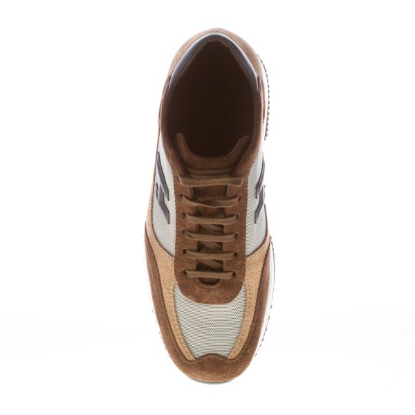 HOGAN uomo Interactive sneaker in camoscio MARRONE e tessuto GRIGIO - immagine 5