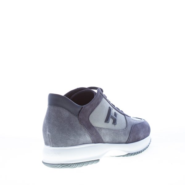 HOGAN uomo Interactive sneaker in camoscio e tessuto tecnico BLU e GRIGIO - immagine 3