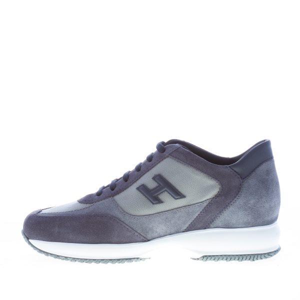 HOGAN uomo Interactive sneaker in camoscio e tessuto tecnico BLU e GRIGIO - immagine 4