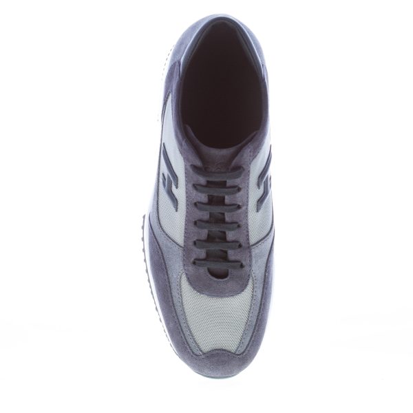 HOGAN uomo Interactive sneaker in camoscio e tessuto tecnico BLU e GRIGIO - immagine 5
