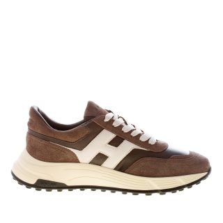 HOGAN uomo Hyperlight sneaker in camoscio e nappa MARRONE più panna