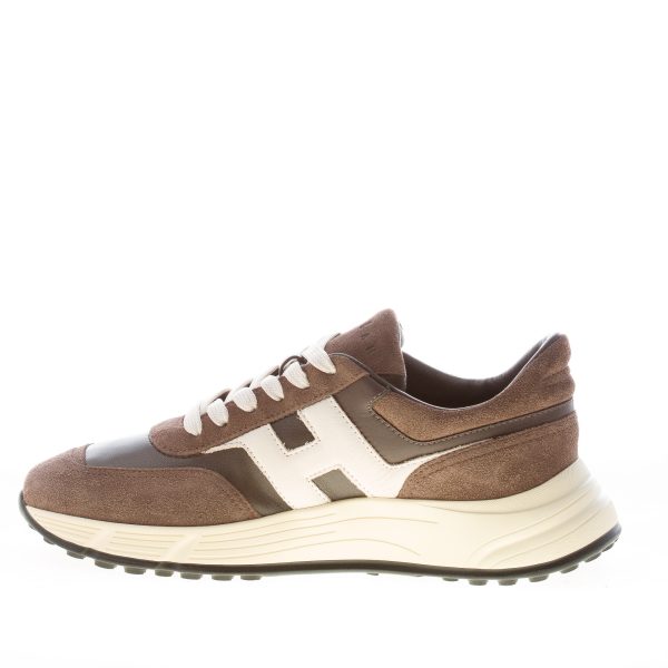 HOGAN uomo Hyperlight sneaker in camoscio e nappa MARRONE più panna - immagine 4