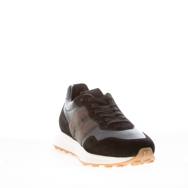 HOGAN uomo H601 sneaker in camoscio e nappa NERO più antracite - immagine 2