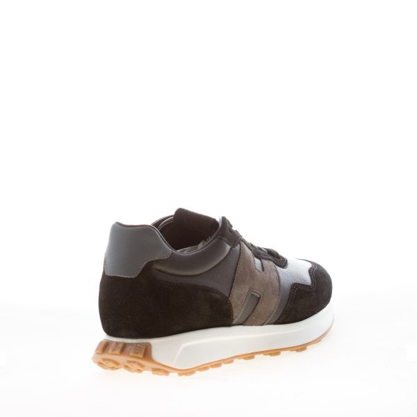 HOGAN uomo H601 sneaker in camoscio e nappa NERO più antracite - immagine 3
