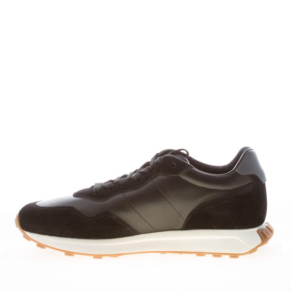 HOGAN uomo H601 sneaker in camoscio e nappa NERO più antracite - immagine 4