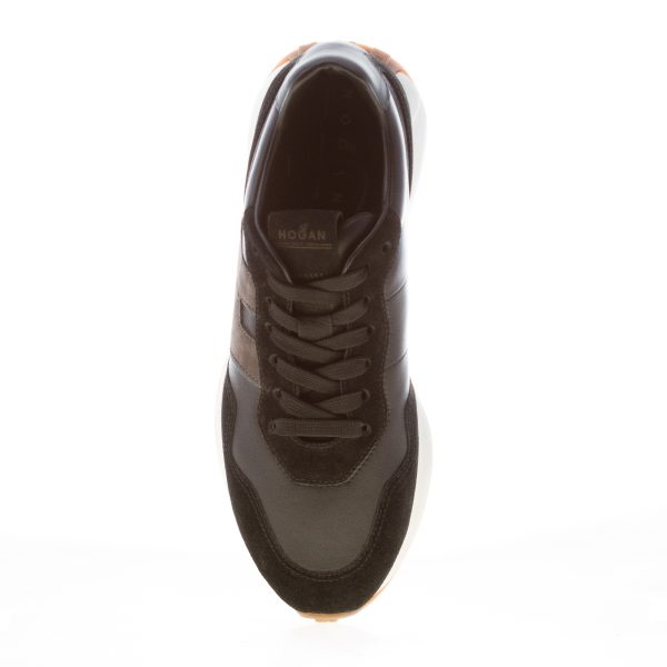 HOGAN uomo H601 sneaker in camoscio e nappa NERO più antracite - immagine 5