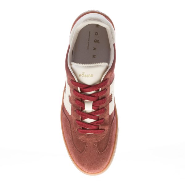HOGAN uomo sneaker Cool in camoscio BORDEAUX più avorio - immagine 5