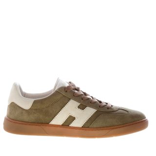 HOGAN uomo sneaker Cool in camoscio VERDE più avorio