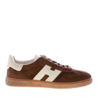 HOGAN uomo sneaker Cool in camoscio MARRONE più avorio